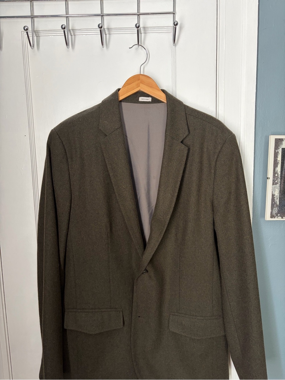 Calvin Klein Olive Green Single-Breasted Blazer